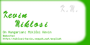 kevin miklosi business card