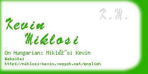 kevin miklosi business card